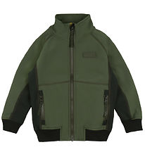 Molo Softshell Jacket w. Fleece - Cloudy - Forest Block