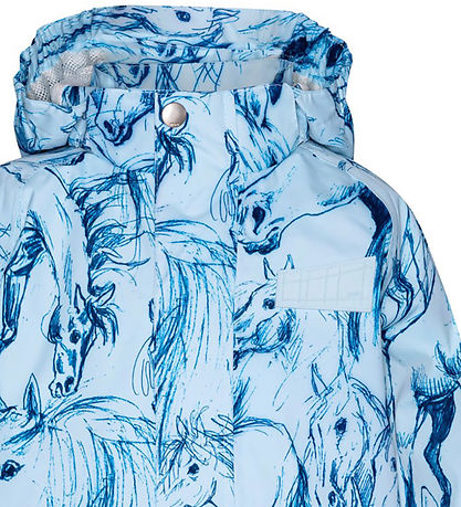 Molo Rain Jacket - PE - Waiton - Sky Blue Horses