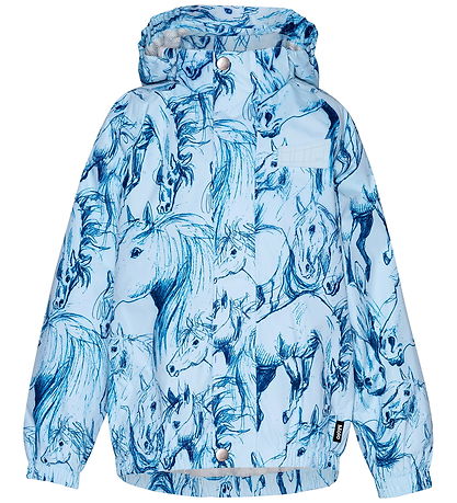 Molo Rain Jacket - PE - Waiton - Sky Blue Horses