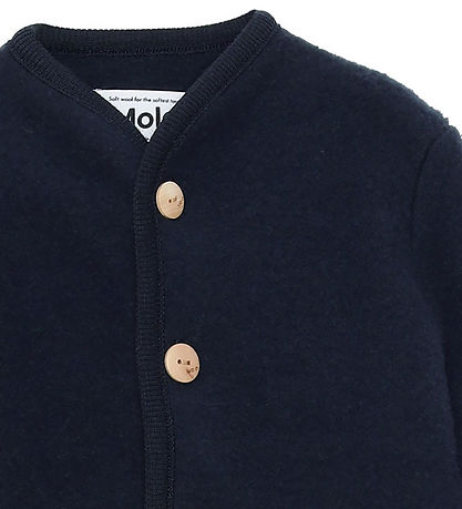 Molo Cardigan - Wool fleece - Umber - Dark Navy