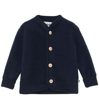 Molo Cardigan - Wool fleece - Umber - Dark Navy