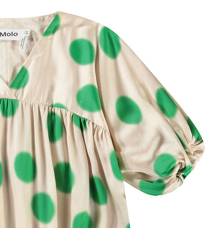 Molo Dress - Camellia - Green Dots
