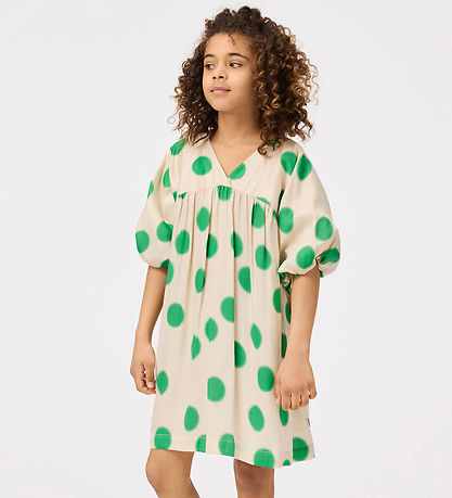 Molo Dress - Camellia - Green Dots