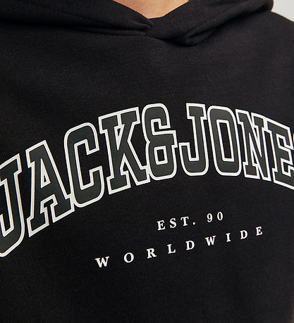 Jack & Jones Hoodie - JjeCaleb - Black/Loose