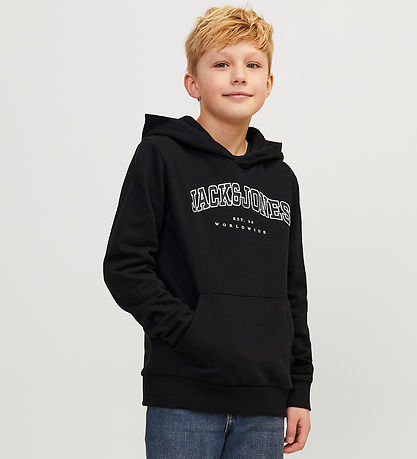 Jack & Jones Hoodie - JjeCaleb - Black/Loose