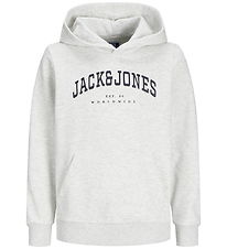 Jack & Jones Hoodie- JjeCaleb - Noos - White Melange/Loose