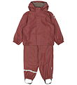 Mikk-Line Rainwear w. Fleece/Suspenders - PU - Recycled - Apple 