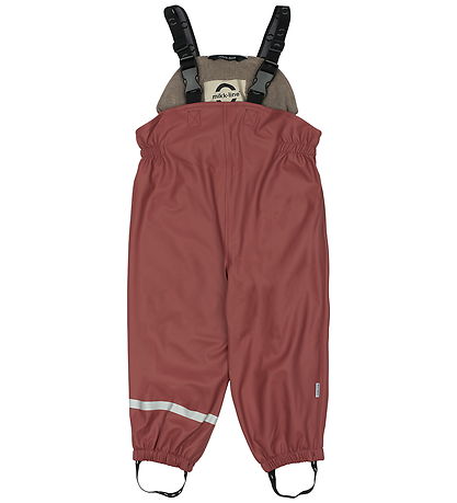 Mikk-Line Rainwear w. Fleece/Suspenders - PU - Recycled - Apple 