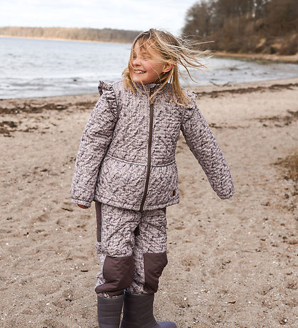 Mikk-Line Thermo Wear - Cloud Gray w. Flowers/Ruffles