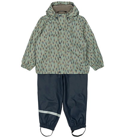 Mikk-Line Rainwear w. Fleece - PU - Iceberg Green