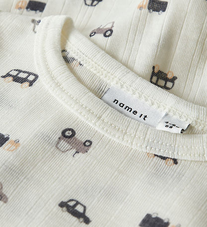 Name It Bodysuit l/s - Wool - Rib - Noos - NbmWang - Snow White/