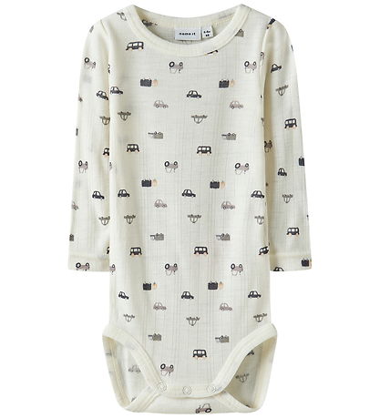 Name It Bodysuit l/s - Wool - Rib - Noos - NbmWang - Snow White/
