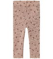 Name It Leggings - Wool - Noos - NbfWang - Shadow Gray/Small flo