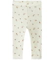 Name It Leggings - Wool - Noos - NbfWang - Snow White/Small flow