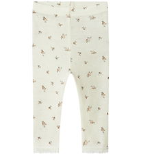 Name It Leggings - Ull - Noos - NbfWang - Snow White/Small blomm