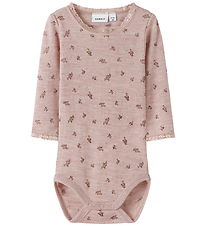 Name It Bodysuit l/s - Wool - Noos - NbfWang - Shadow Gray/Small