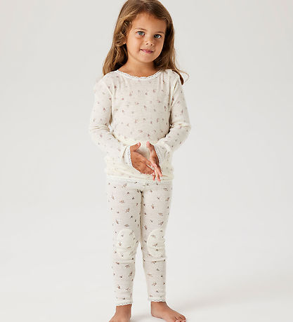 Name It Leggings - Wol - Noos - NmfWang - Snow White/Small flowe