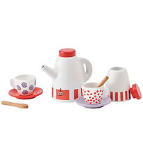 Service à café Kids Concept - Bois - Blanc/Rouge av. Moomin