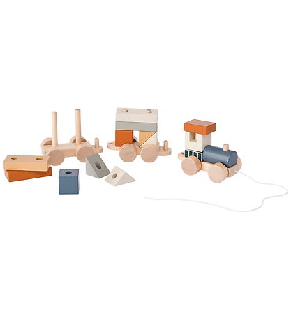 Kids Concept Train w. Blocks - 38 cm - Wood