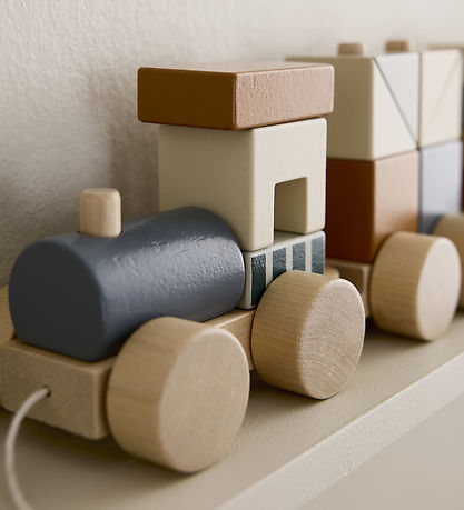 Kids Concept Train w. Blocks - 38 cm - Wood