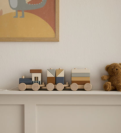Kids Concept Train w. Blocks - 38 cm - Wood