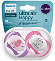 Philips Avent Pacifiers - 2-Pack - Ultra Air - Pink/Purple w. Ro