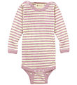 Engel Romper l/s - Wol - Rosewood Melange/Natural