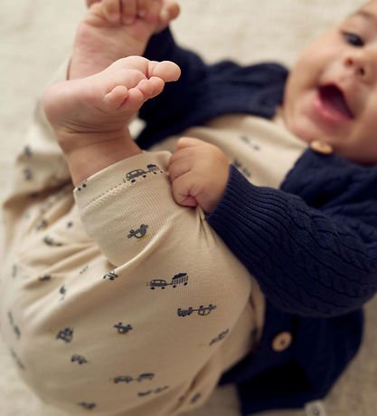 Müsli Broek - Rib - Auto - Baby - Oak/Mos/Stormachtig Blue