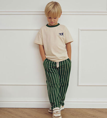Müsli Sweatpants - Pinstripe - Green Gables/Oak