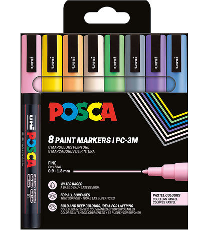 Posca Markers - PC-3M - 8 pcs - Pastel