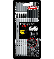 Stabilo Markers - Creative Tips Arty - 10 pcs - Black/Grey