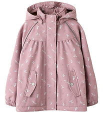 Name It Softshell Jacket w. Fleece - NmfAlfa08 - Woodrose/Bird