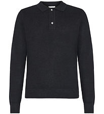 Grunt Polo shirt - Knitted - GrHam - Black Melange
