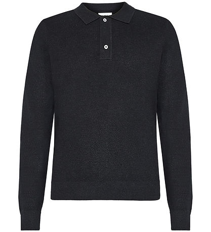 Grunt Poloshirt - Strick - GrHam - Black Melange