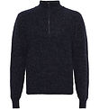 Grunt Blouse w. Zipper- Knitted - GrTone - Navy Melange