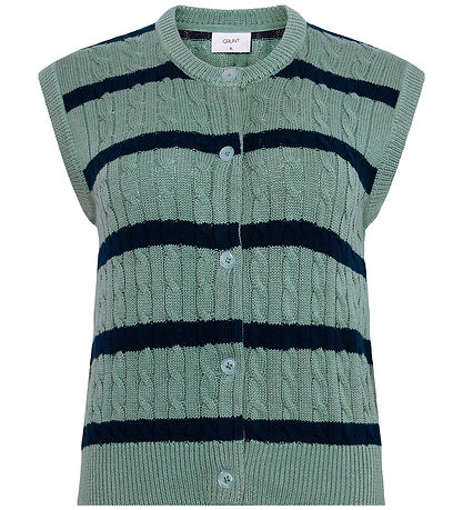 Grunt Waistcoat - Knitted - GrLine - Dust Green/Navy