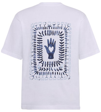 T-Shirt Grunt - GrCatel - Blanc av. Bleu
