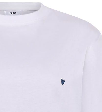 T-Shirt Grunt - GrCatel - Blanc av. Bleu