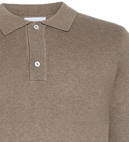 Grunt Polo shirt - Knitted - GrHam - Nature Melange