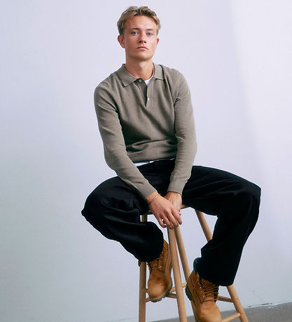 Grunt Polo shirt - Knitted - GrHam - Nature Melange
