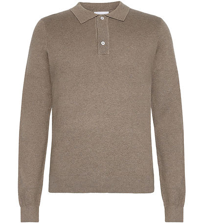 Grunt Polo shirt - Knitted - GrHam - Nature Melange