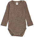 Müsli Bodysuit l/s - Rib - Wool - Walnut Melange