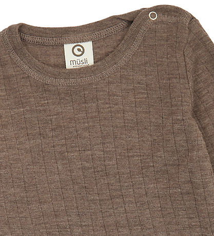 Müsli Blouse - Rib - Wool - Walnut Melange