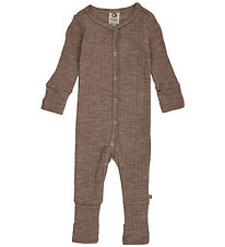 Müsli Onesie - Rib - Ull - Valnötsmelerad