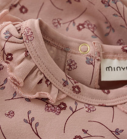 Minymo Bodysuit l/s - AOP - Misty Rose