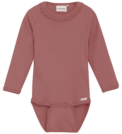 Minymo Bodysuit l/s - Rib - Withered Rose