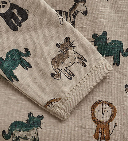 Minymo Bodysuit l/s - AOP - Oxford Tan