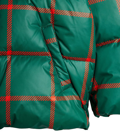 Mini Rodini Puffer Jacket - Blanket - Green/Red Check