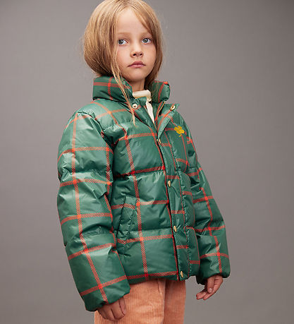 Mini Rodini Puffer Jacket - Blanket - Green/Red Check