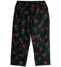 Mini Rodini Trousers - Black w. Cranberries